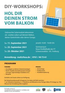Flyer zum DIY Balkonsolar Workshop