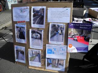 Infostand bei der Roten Teppich Aktion 