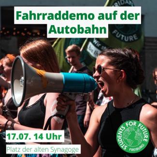 bild fahrraddemo auf der autobahn