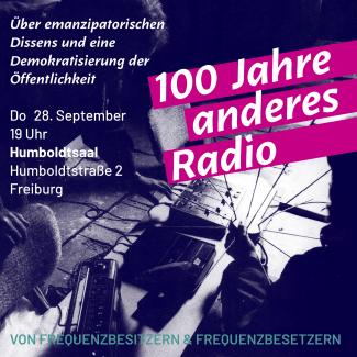 Alter Radiosender mit Schriftzug 100 Jahre anderes Radio