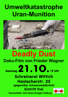 Veranstaltungsplakat der Anti-Atom-Gruppe Freiburg, 21.10.2023