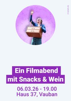 Person mit Möbelstück in der Hand hebt grüßend die andere Hand