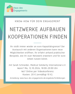 Fortbildung Gemeinsam stärker: Netzwerke aufbauen und Kooperationen finden