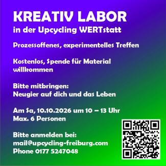 Flyer mit Angaben zu Inhalt, Zeit, Ort und QR-Code